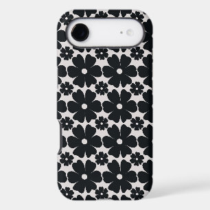 Minimalist black & white daisy pattern