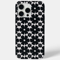 Minimalist black & white daisy pattern