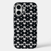 Minimalist black & white daisy pattern