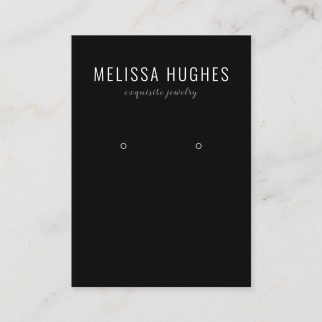 Minimalist Black White Earring Display Card (Front)