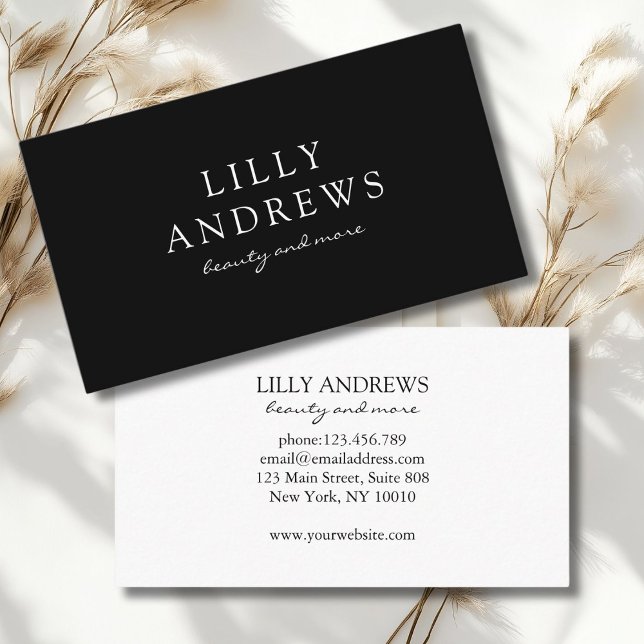 Minimalist Black & White – Elegant Beauty Business Card (Creator Uploaded)