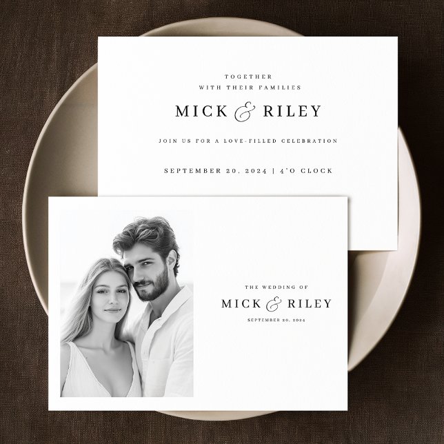 Minimalist Black & White Elegant Photo Invitation (Creator Uploaded)