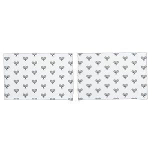Minimalist Black & White Elegant Tennis Rackets Pillowcase