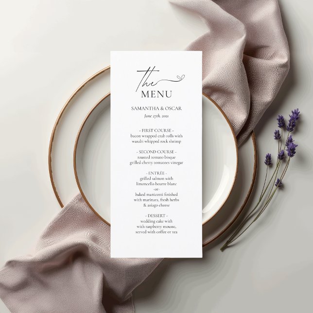 Minimalist Black & White Elegant Wedding Menu (Creator Uploaded)