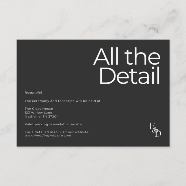 Minimalist Black & White Enclosure Card (Front)