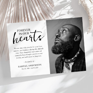 Minimalist Black & White Funeral Thank You