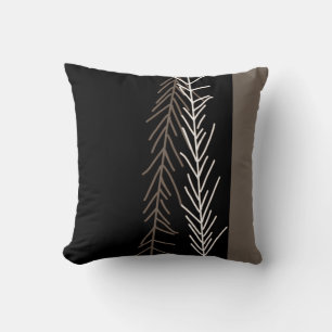 Minimalist black,white grey abstract nature art cushion