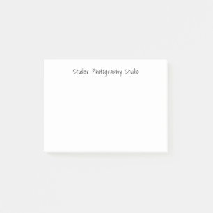 Minimalist Black White Handwritten Business Name Post-it Notes
