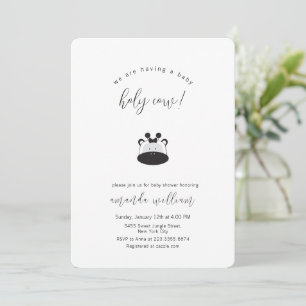 Minimalist Black White Holy Cow Baby Shower  Invitation
