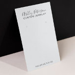 Minimalist black white  jewelry earring display business card<br><div class="desc">A modern,  minimalist black and white stylish jewelry earring display with hole markers that you can move around or delete with elegant modern simple  hand lettering style typography  ,  all text and backgrounds colors are customizable,  add your social media.</div>