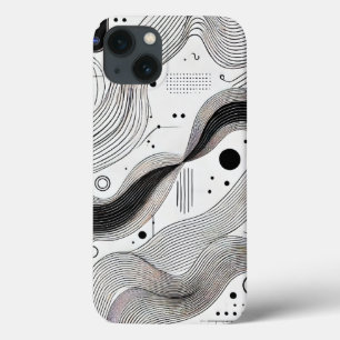 Minimalist Black White Line iPhone 13 Case