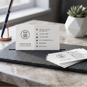 Minimalist Black White Logo Icon Business Card