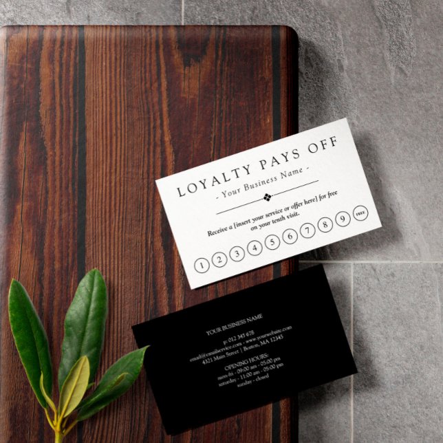 Minimalist Black & White Loyalty Punch Card (Creator Uploaded)