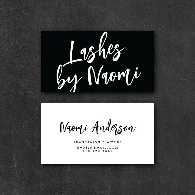 Minimalist Black & White Modern Calligraphy Script Business Card (Creator Uploaded)