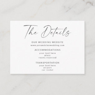 Minimalist Black White Modern Script Lettering Enclosure Card