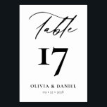 Minimalist Black White Modern Wedding Table Number<br><div class="desc">Elevate your wedding reception decor with our Minimalist Black and White Modern Wedding Table Numbers, a sleek and stylish addition that seamlessly blends contemporary design with timeless elegance. Each table number in this collection features a minimalist black and white colour scheme, exuding sophistication and versatility to complement any wedding theme...</div>