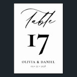 Minimalist Black White Modern Wedding Table Number<br><div class="desc">Elevate your wedding reception decor with our Minimalist Black and White Modern Wedding Table Numbers, a sleek and stylish addition that seamlessly blends contemporary design with timeless elegance. Each table number in this collection features a minimalist black and white colour scheme, exuding sophistication and versatility to complement any wedding theme...</div>