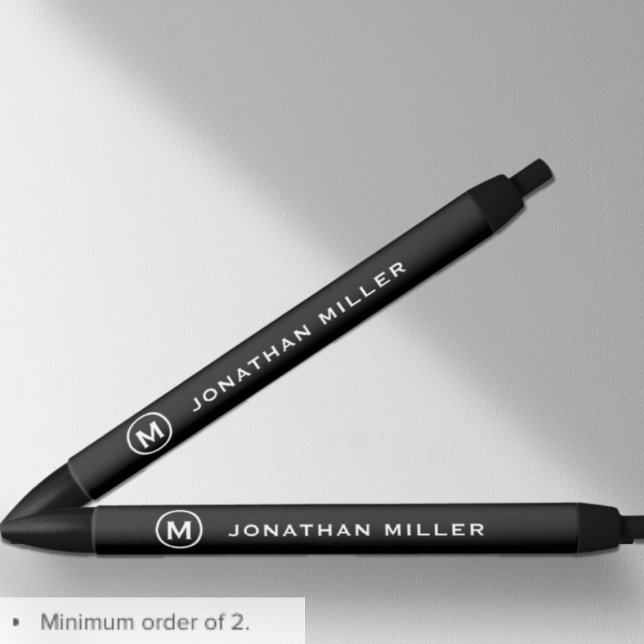 Minimalist Black White Monogram Ink Pen (Creator Uploaded)