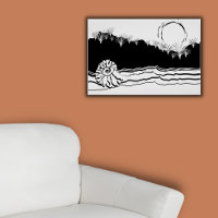 Minimalist Black & White Morning Calm At The Beach