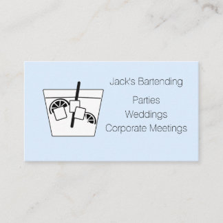 Minimalist Black & White on Blue Business Card