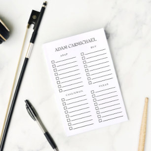 Minimalist Black & White Organised Things to Do Post-it Notes