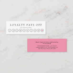 Minimalist Black White Pink Loyalty Punch