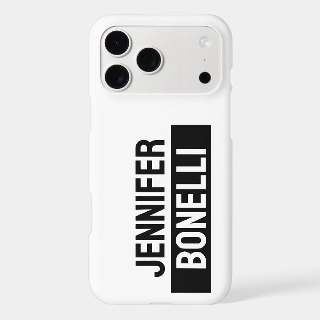 Minimalist Black & White Plain Elegant Modern Name (Back)