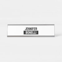 Minimalist Black & White Plain Elegant Modern Name