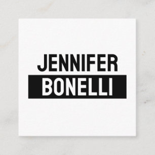 Minimalist Black & White Plain Elegant Modern Name Enclosure Card