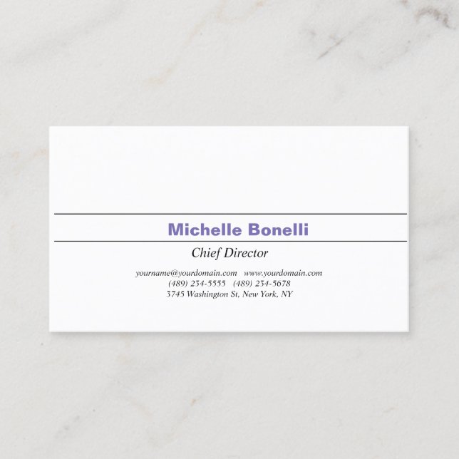 Minimalist Black White Professional Modern Business Card (Front)