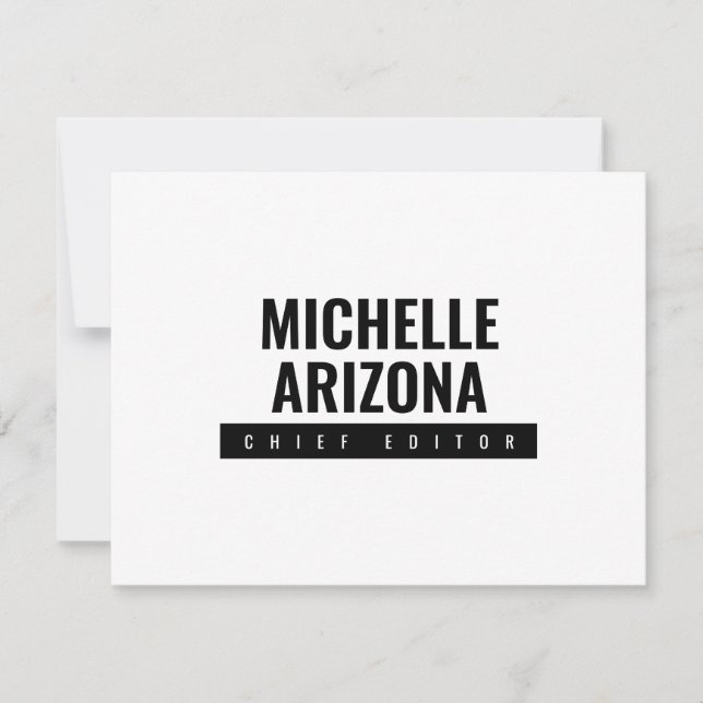 Minimalist Black & White Professional Modern Card (Front)