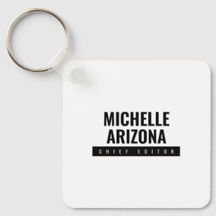 Minimalist Black & White Professional Modern Key Ring