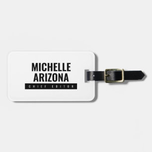 Minimalist Black & White Professional Modern Luggage Tag