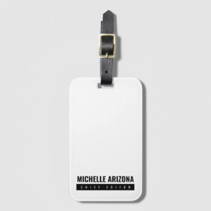 Minimalist Black & White Professional Modern Luggage Tag