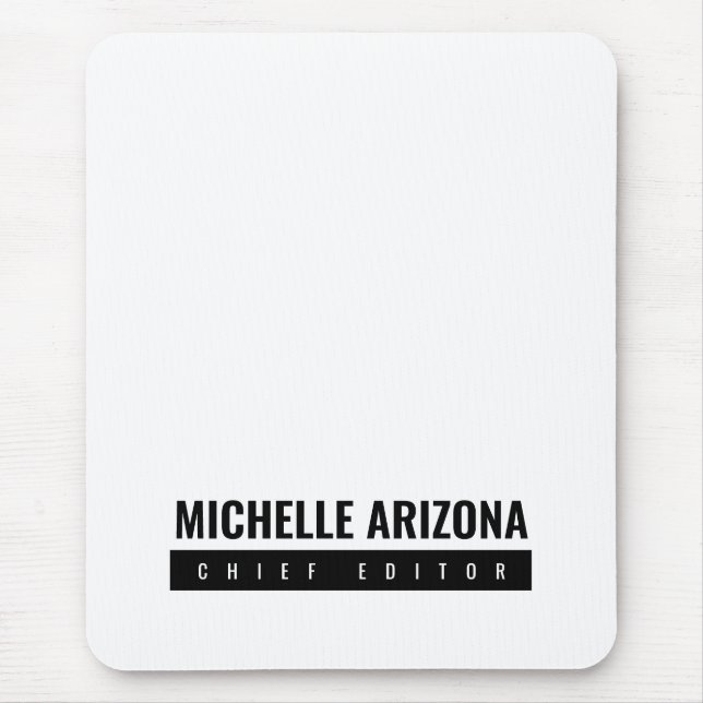 Minimalist Black & White Professional Modern Mouse Pad (Front)