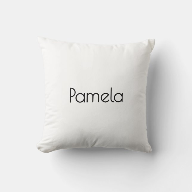 Minimalist Black & White Professional Modern Name Cushion (Front)