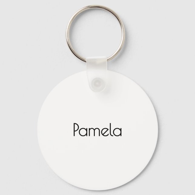 Minimalist Black & White Professional Modern Name Key Ring (Front)