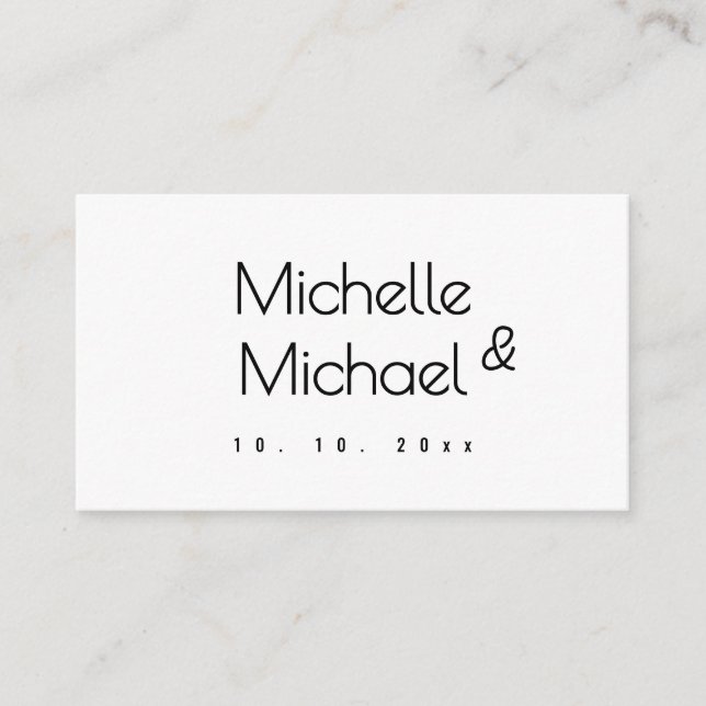 Minimalist Black & White Professional Modern Names Enclosure Card (Front)