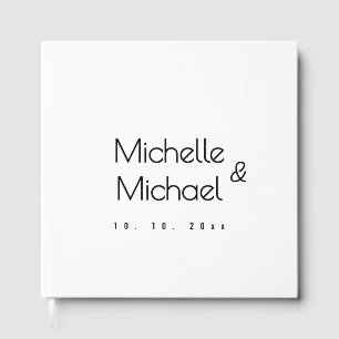 Minimalist Black & White Professional Modern Names Guest Book
