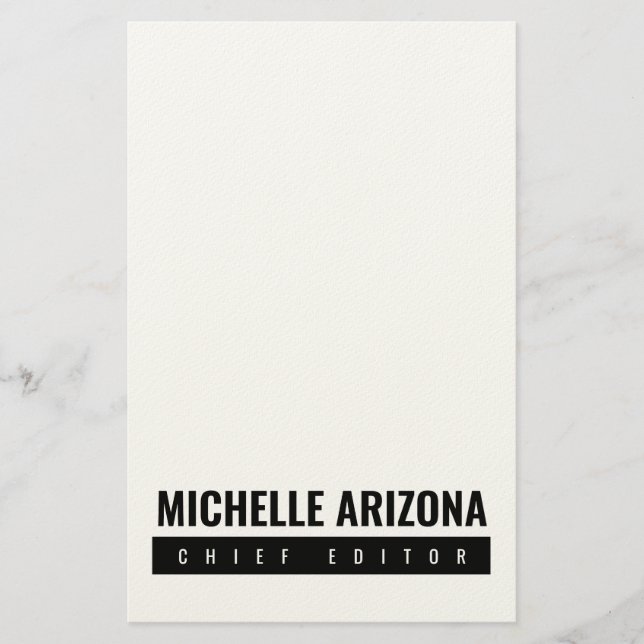 Minimalist Black & White Professional Modern Stationery (Front)