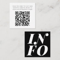 Minimalist Black White QR Code Online Wedding Info