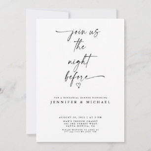Minimalist Black & White Rehearsal Dinner Invitation
