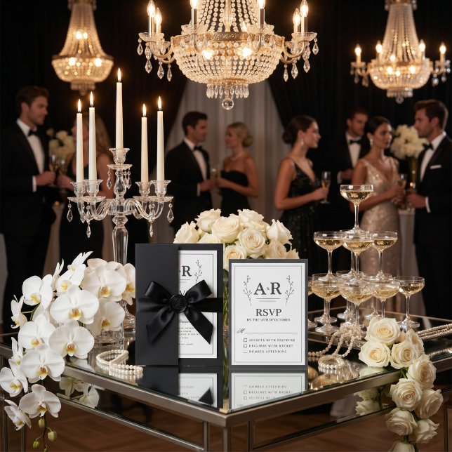 Minimalist Black & White RSVP Card (Creator Uploaded)