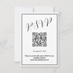 Minimalist Black & White RSVP Card Modern RSVP