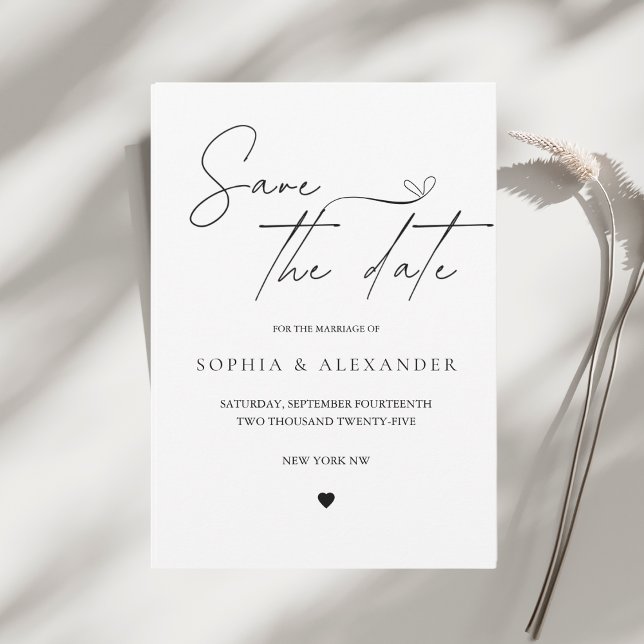 Minimalist Black & White Save the Date  Invitation (Creator Uploaded)