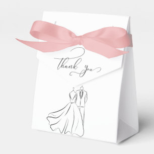 Minimalist Black White Script Thank You Wedding Favour Box