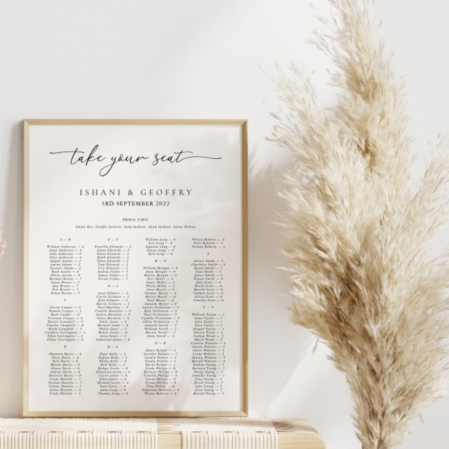 Minimalist Black & White Seating Chart Poster (Creator Uploaded)