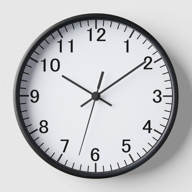 Minimalist Black & White Silent Wall Clock (Front)