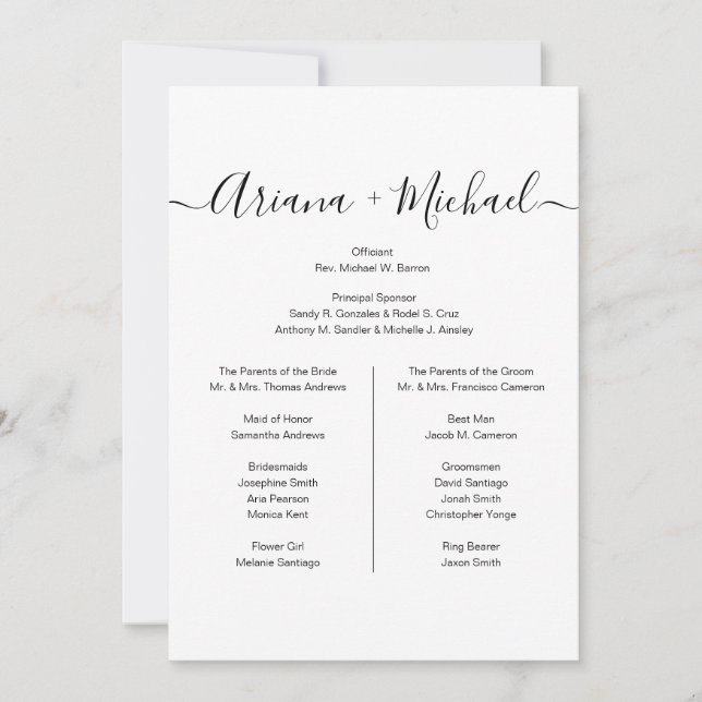 Minimalist Black White Simple bridal party Photo Invitation (Front)