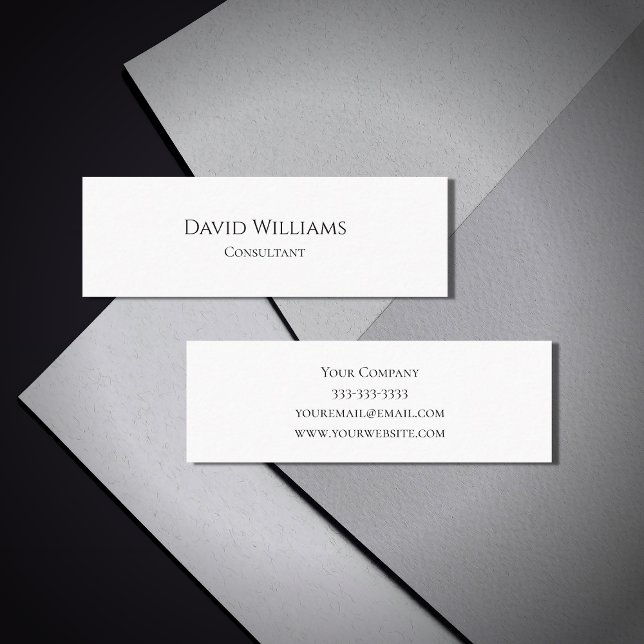 Minimalist Black White Simple Professional Mini Business Card (Creator Uploaded)
